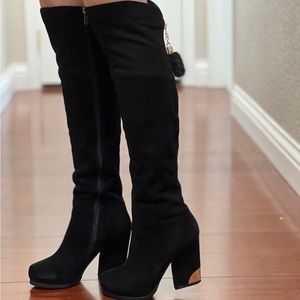 Knee High Women’s Boots, Suede, Size 6.5